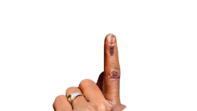 Voters show their finger marked with indelible ink after casting vote at a polling station in Nagaur district Rajasthan on May 06 2019. Image PTI 770x433 removebg preview